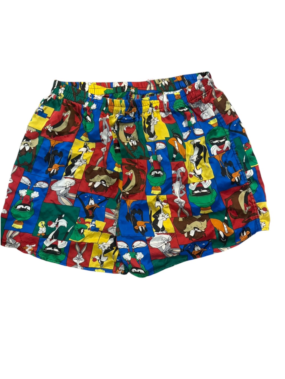 Vintage 90s Looney Tunes 100% Silk Boxer Shorts Bugs Bunny Taz Marvin Daffy M